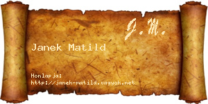 Janek Matild névjegykártya